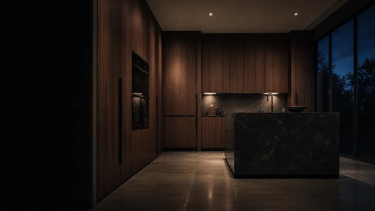 Stone kitchen island detail